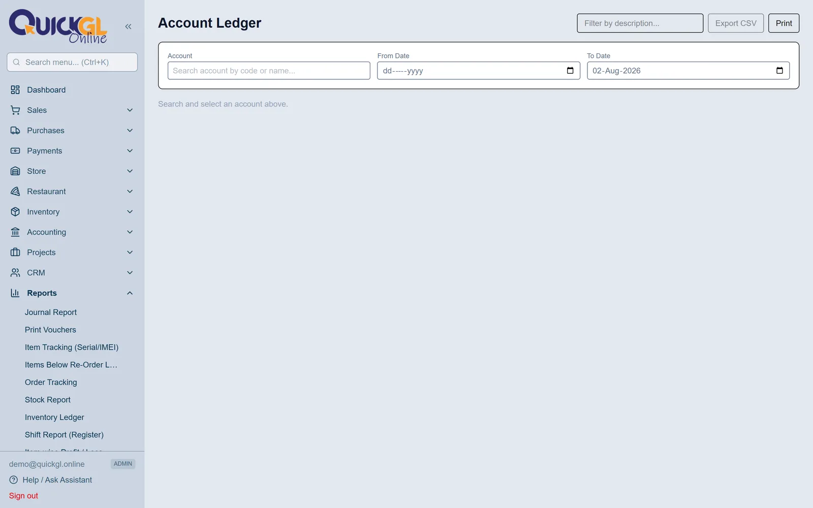 One account's full history