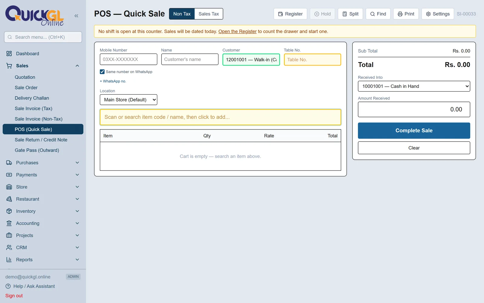 Making a quick sale