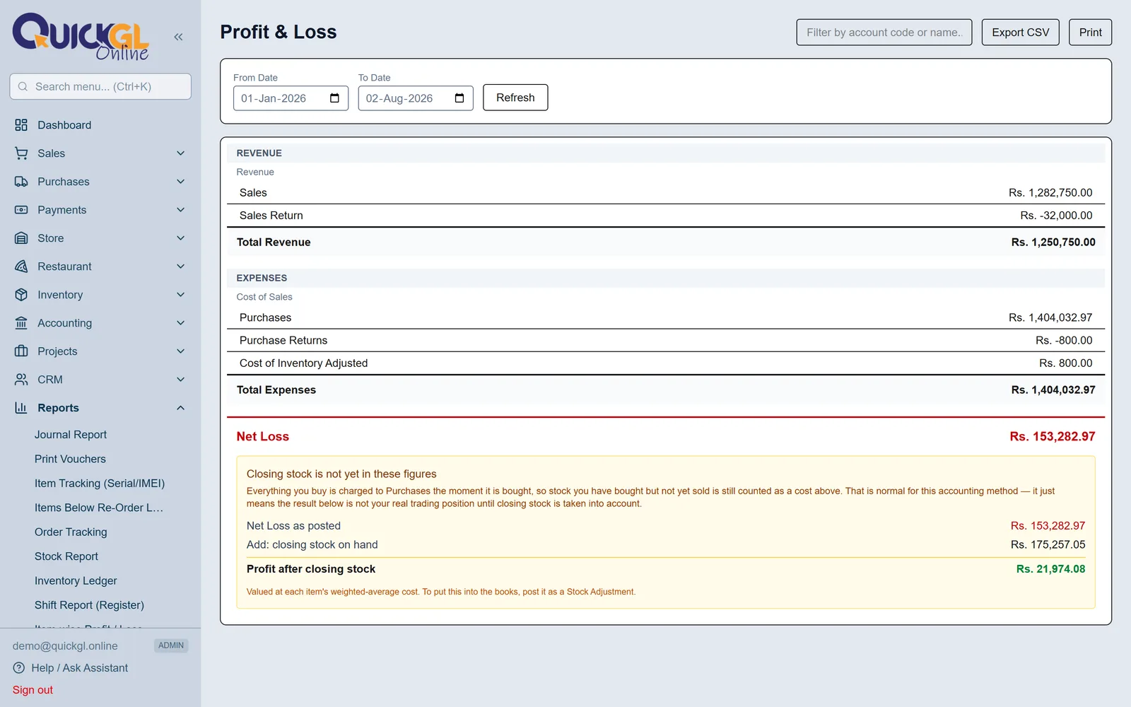 Profit & Loss — did I make money?