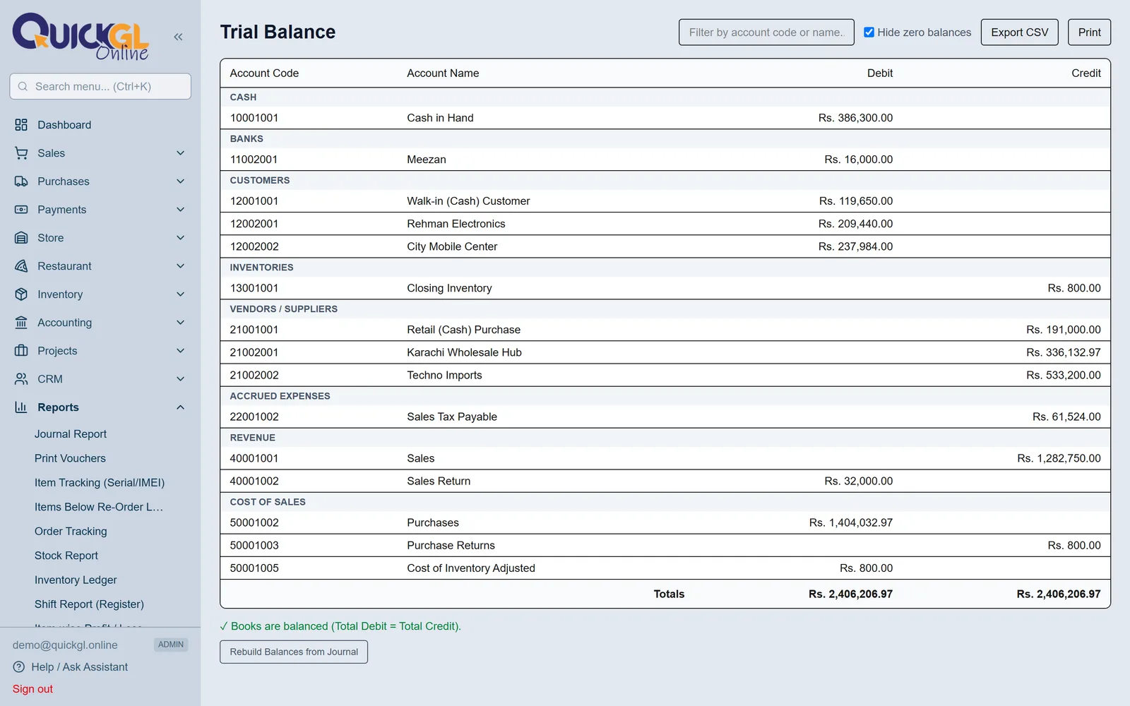 Check it balances